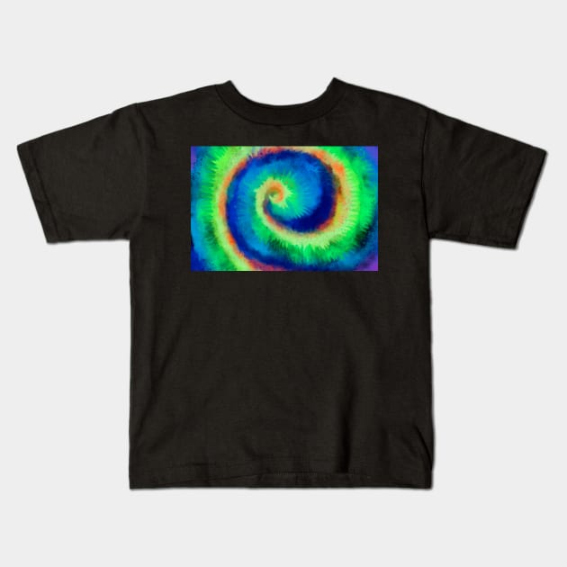 Pop Tie Dye Print Kids T-Shirt by Golden Eagle Design Studio